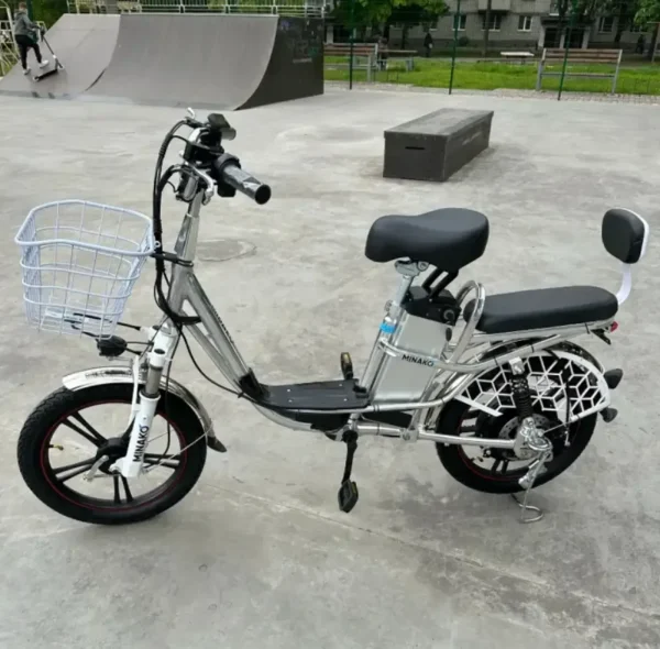 Вантажний електровелосипед Minako V.12 LUX (18", 600W, 60V, 18Ah, 50 км/год) - модель 2023 року з усиленим аккумулятором
