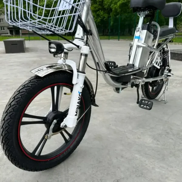 Вантажний електровелосипед Minako V.12 LUX (18", 600W, 60V, 18Ah, 50 км/год) - модель 2023 року з усиленим аккумулятором