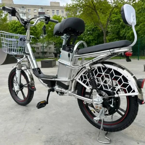 Вантажний електровелосипед Minako V.12 LUX (18", 600W, 60V, 18Ah, 50 км/год) - модель 2023 року з усиленим аккумулятором