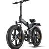 Електровелосипед фетбайк Engwe X-20 Dual Batteries (750 Вт; 14,4 А*год+7,8 А*год; 48 В, 45 км/год), колеса 20х4", з ручкою газу, чорний