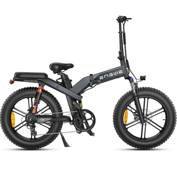 Електровелосипед фетбайк Engwe X-20 Dual Batteries (750 Вт; 14,4 А*год+7,8 А*год; 48 В, 45 км/год), колеса 20х4", з ручкою газу, чорний