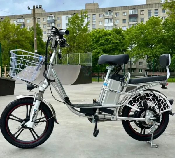 Електровелосипед MINAKO V8 PRO (18", 500W, 48V, 13Ah, 45 км/год) - модель 2023 року із заднім амартизатором