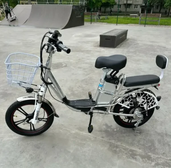 Електровелосипед MINAKO V8 PRO (18", 500W, 48V, 13Ah, 45 км/год) - модель 2023 року із заднім амартизатором