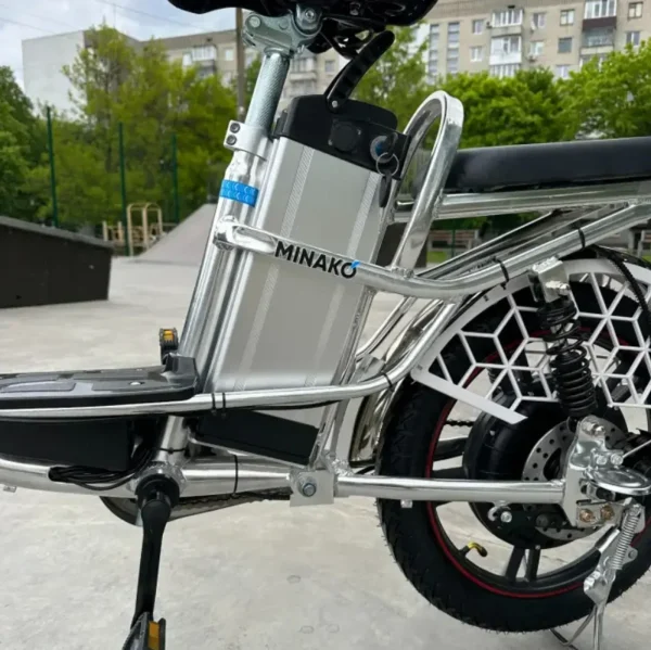 Електровелосипед MINAKO V8 PRO (18", 500W, 48V, 13Ah, 45 км/год) - модель 2023 року із заднім амартизатором